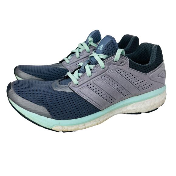 Adidas Supernova Glide Boost 7 Running Shoes‎ B33603 Blue Gray Womens Size 8.5 - Picture 1 of 11